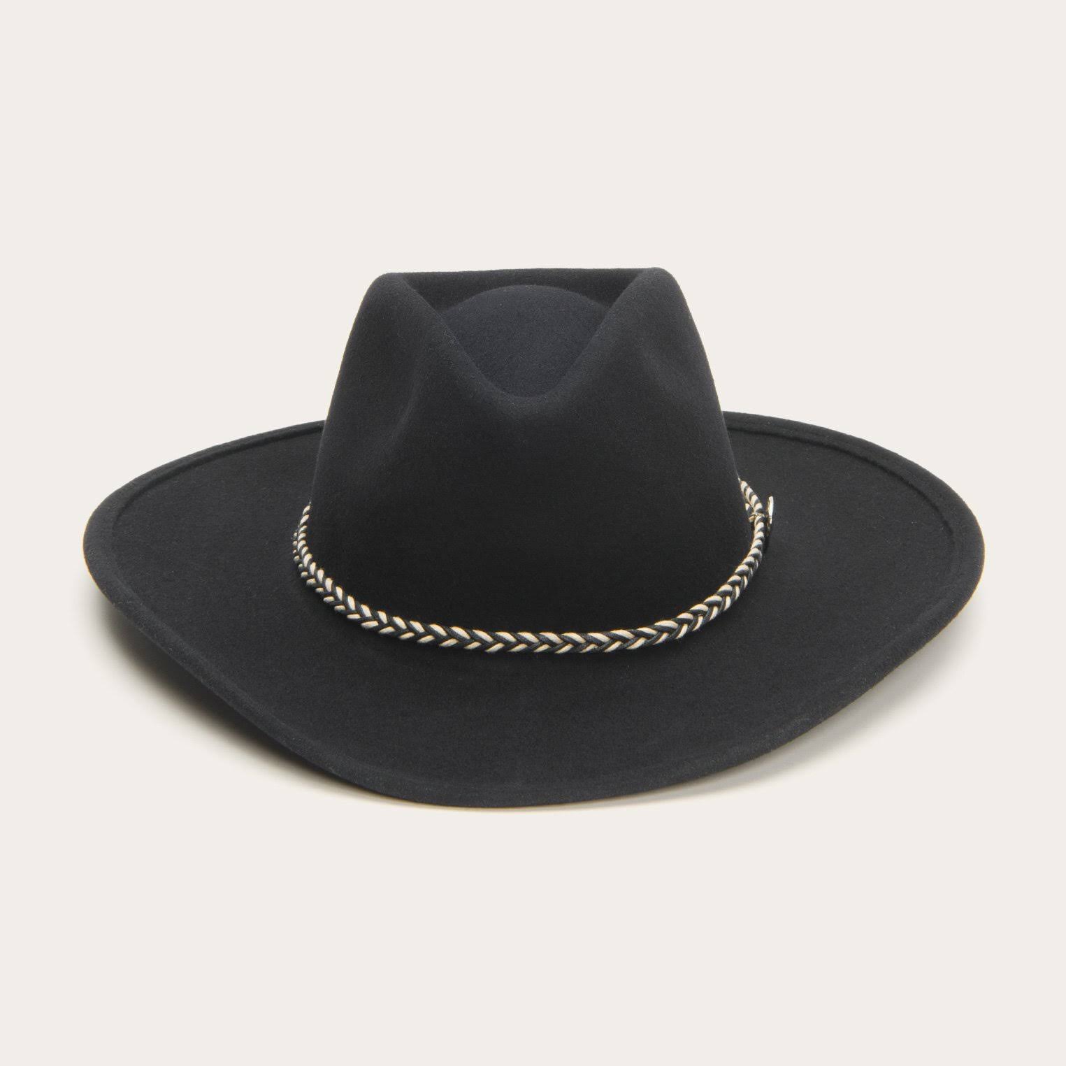 Stetson Rawhide Buffalo Fur Felt Western Hat Size: 7 1/2, Black