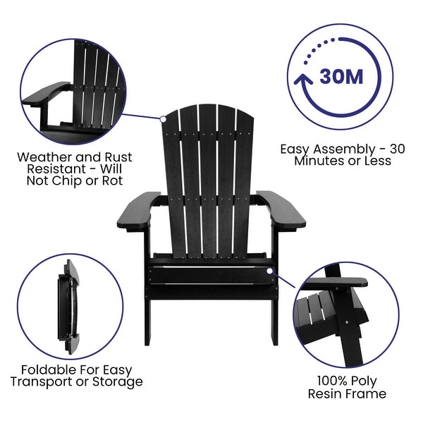 AllWeather Poly Resin Folding Adirondack Chair