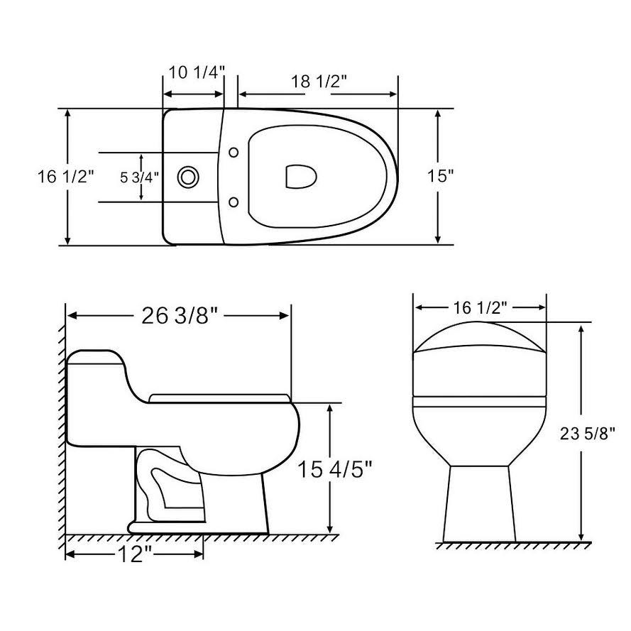 Swiss Madison SM-1T803 Chateau Dual Flush Elongated One-Piece ToilettSeat, White