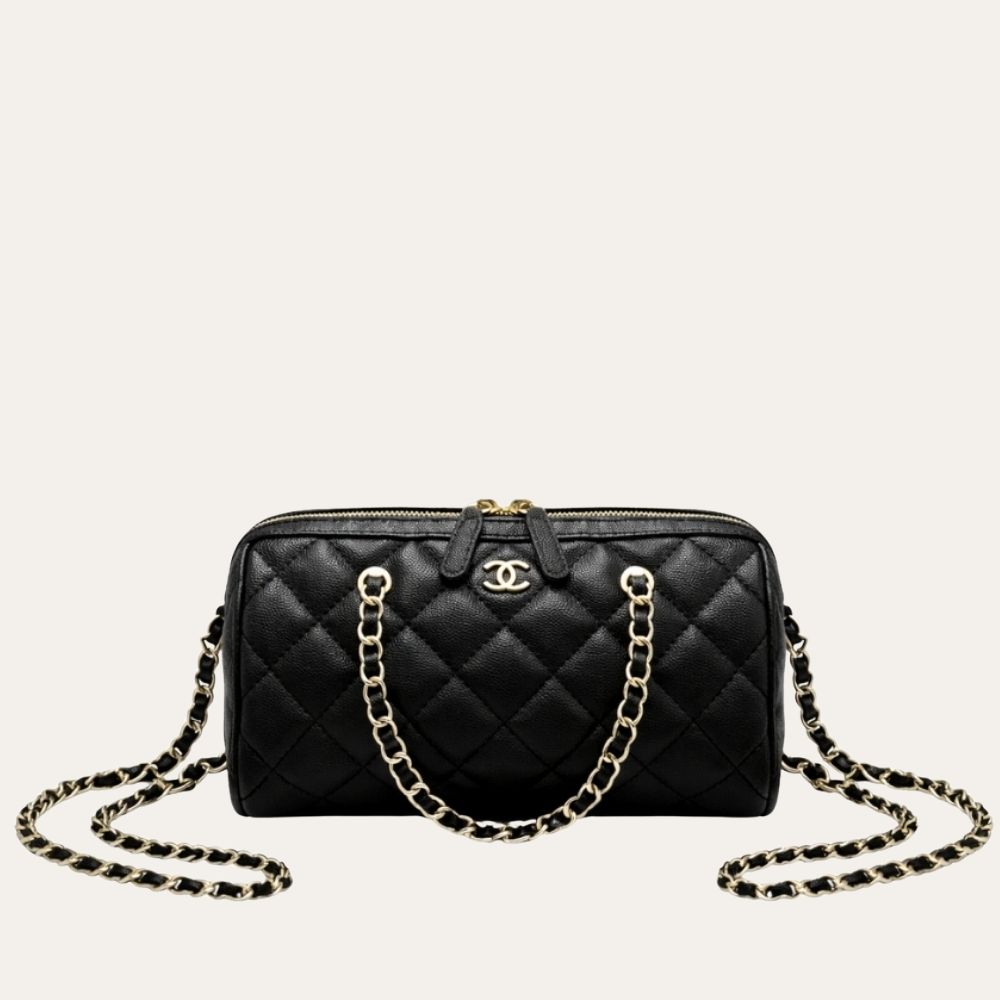 Chanel Bowling Bag Black 7.4 Inches AS1897 B03795 94305