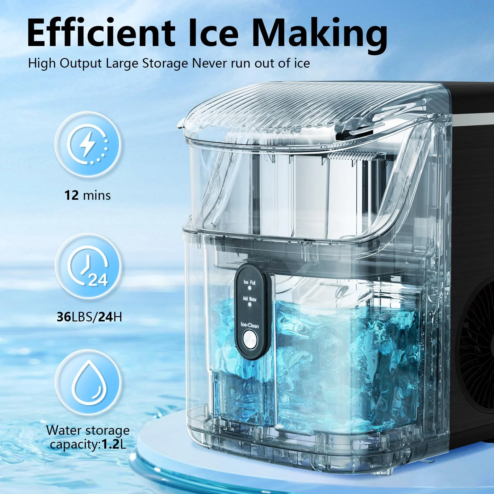 Kismile Nugget Countertop Ice Maker Z5815NB