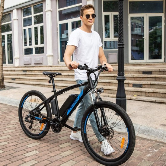 Electric Bike, 48V 500W/350W Ebike 27.5″ Electric Mountain Bike/Electric Commuter Bike with Removable 48V 10Ah Removable Battery, LCD Display and 21 Speed Gears