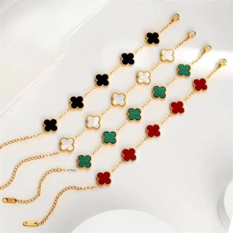 Van Cleef & Arpels 18k gold Clover Bracelet Necklace - cnluxepick
