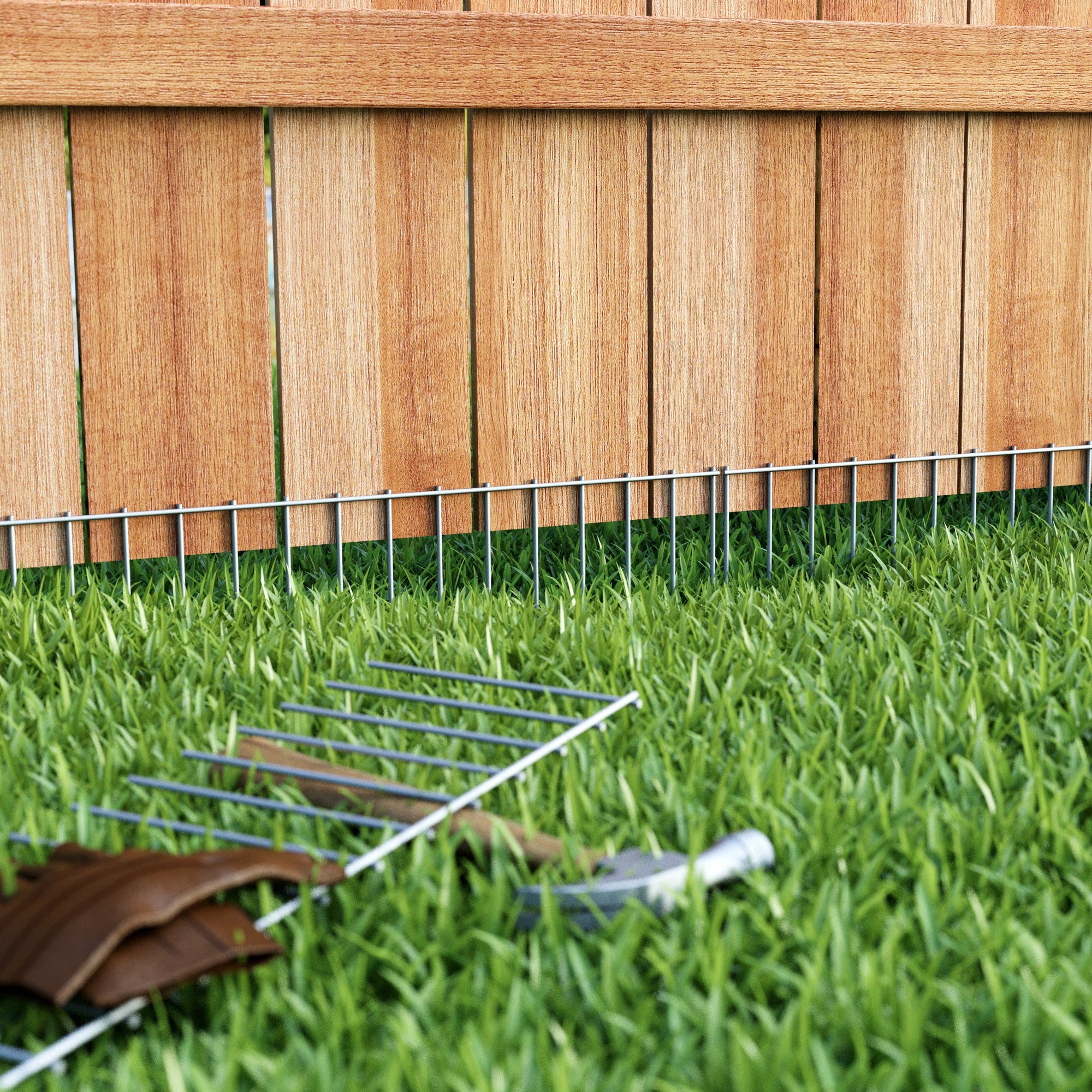 Dig Defence 25 Pack No-Dig Small/Medium Animal Barrier Fence 8″ L x 32″ W Galvanized Steel