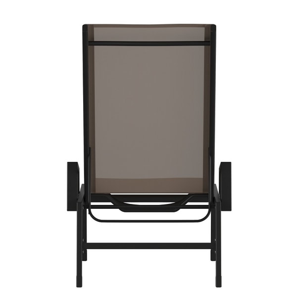 AllWeather Textilene Adjustable Chaise Lounge Chair with Arms