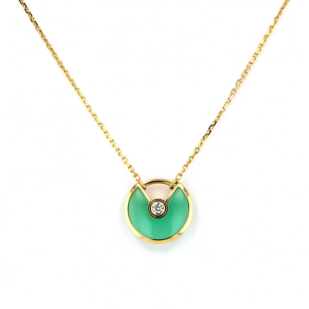 Cartier Amulet Xs Diamond Crypsolase Necklace 18K Yellow Gold