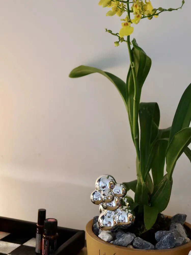 DC059 (Set) - Home Georg J* style Danish bicolored balloon dog paperweight silver grey home ornament