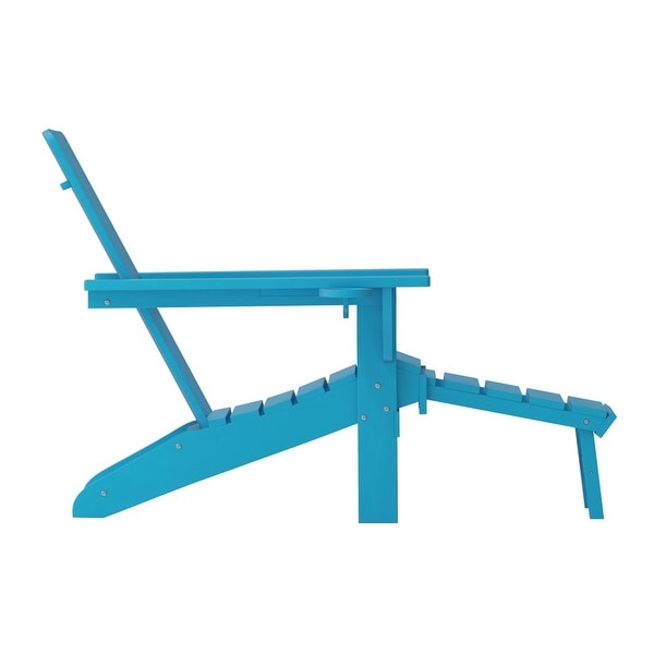 AllWeather Adirondack Chair with Pullout Ottoman and Cupholder