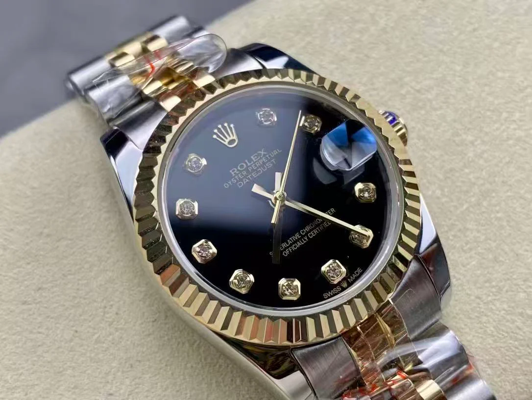 Rolex Datejust 2-Tone Jubilee Black Diamond Dial