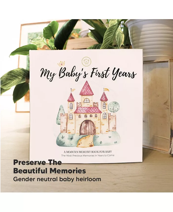 KeaBabies Craft Baby Memory Book, First 5 Years Baby Books, 90 Pages Keepsake Milestone Journal for Baby Girls, Boys