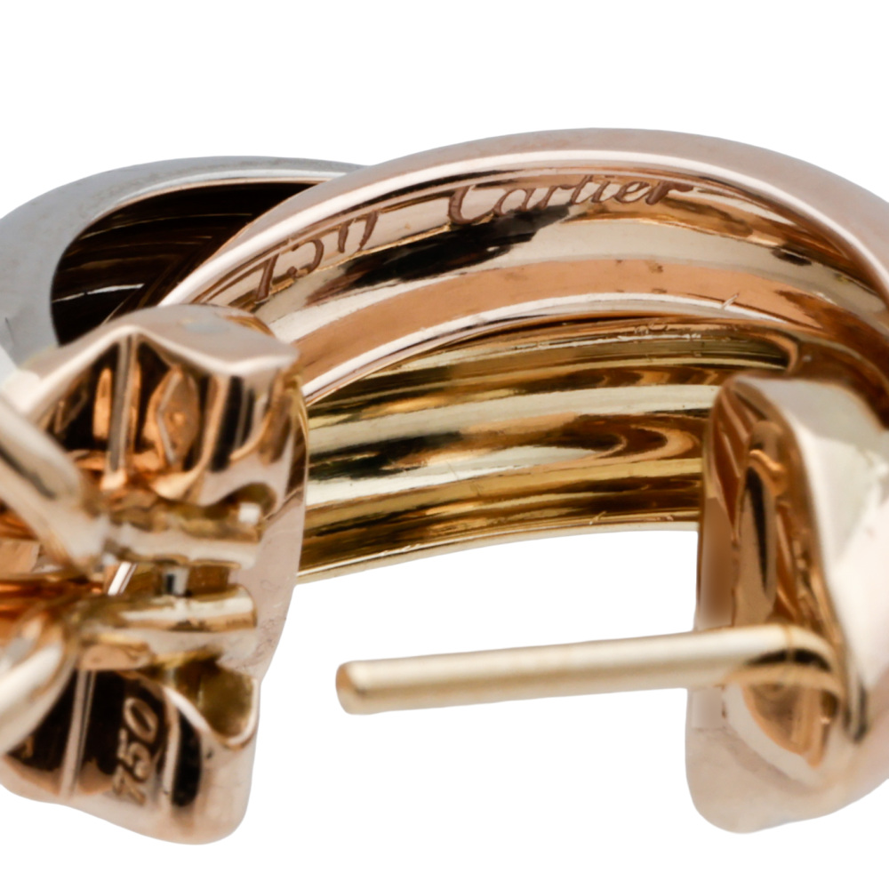 Cartier Trinity Classic Model Earrings Tri-Gold 80083231