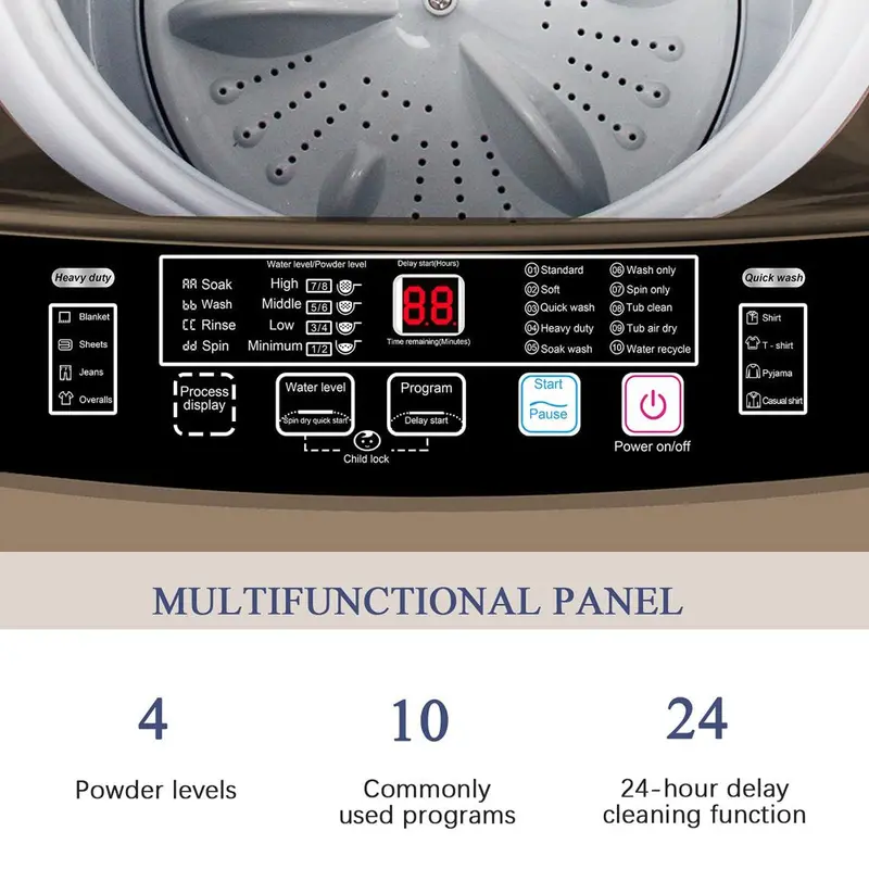 Portable Full-Automatic Washing Machine — 17.7-Lb Capacity, Compact Design