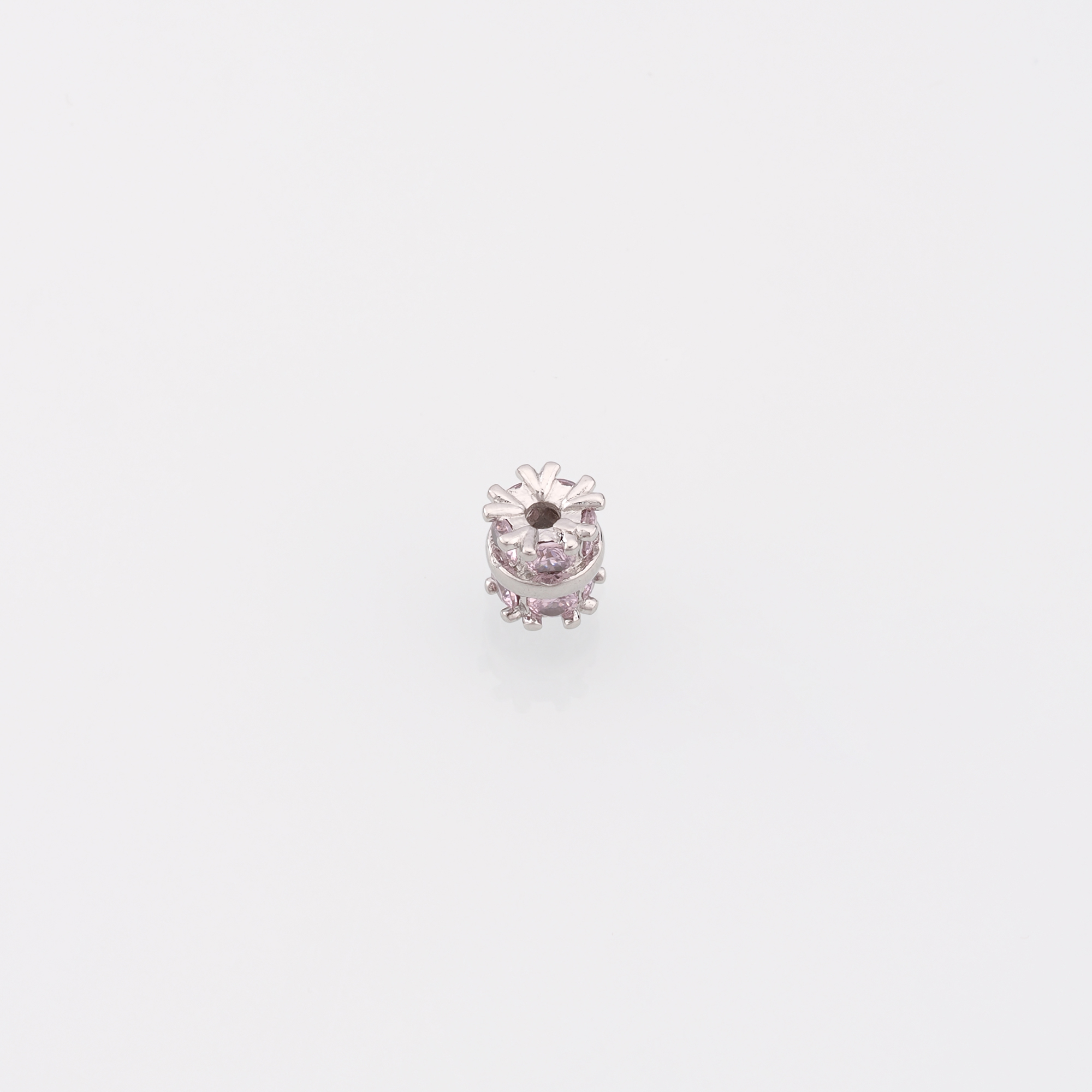 18K Gold Filled Flower Spacer Beads,CZ Micro Pave Barrel Beads for Bracelet Jewelry Necklace Making Supply