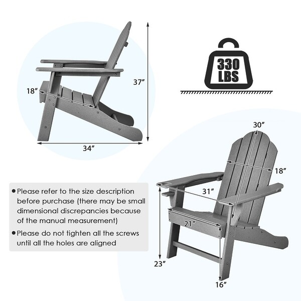Costway 2PCS Patio Adirondack Chair Weather Resistant Garden Deck