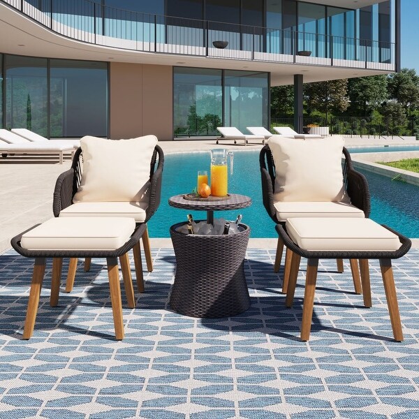 5 Pieces Patio Furniture Chair Sets,Patio Conversation Set