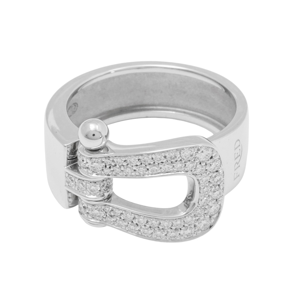 FRED Force 10 Lm Full Diamond Ring 18K White Gold 4B0352