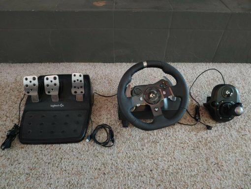 g logitech g920 racing wheel and shifter For Xbox And PC. Steering Wheel +...