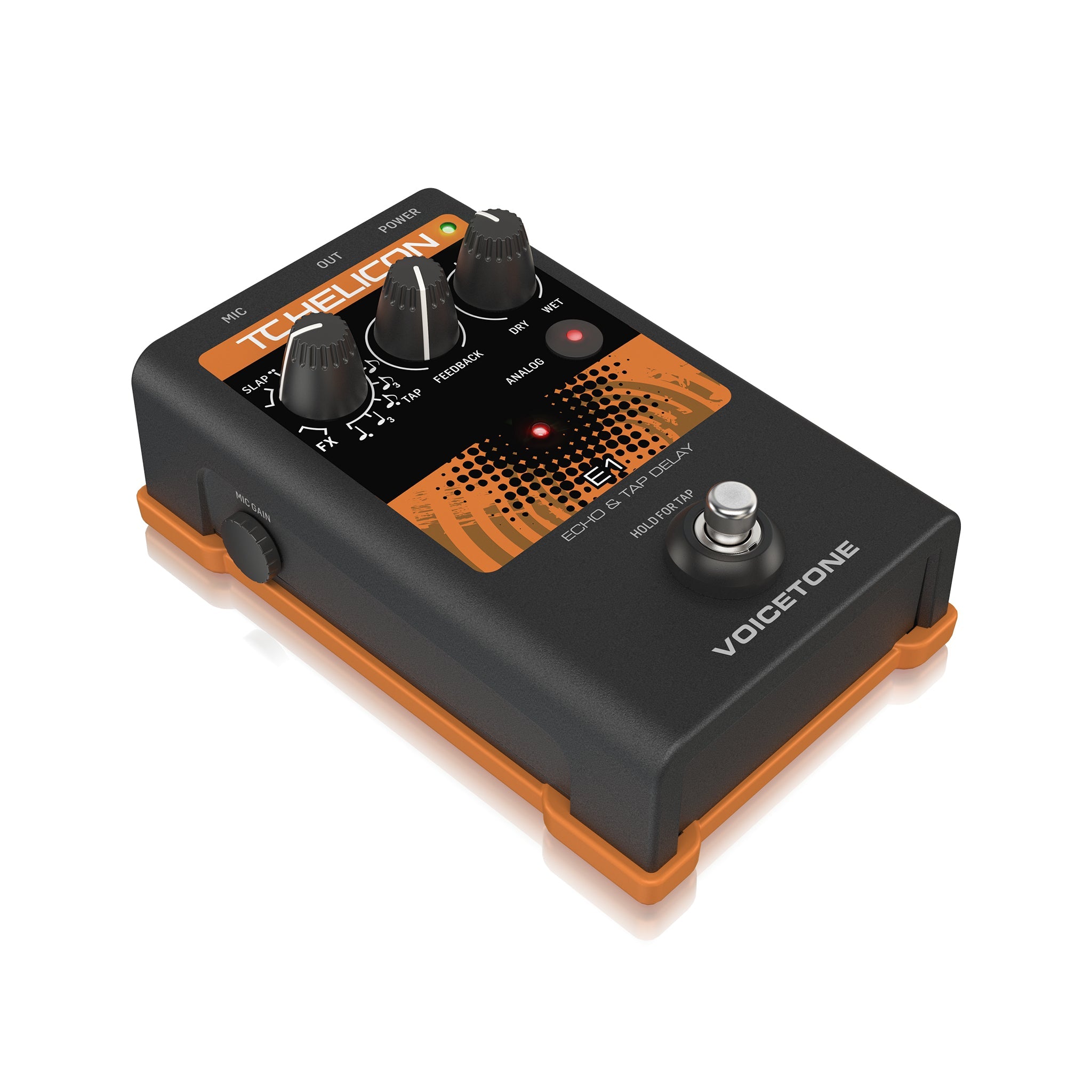 g TC-Helicon VoiceTone E1 Echo and Tap Delay Vocal Effects Pedal