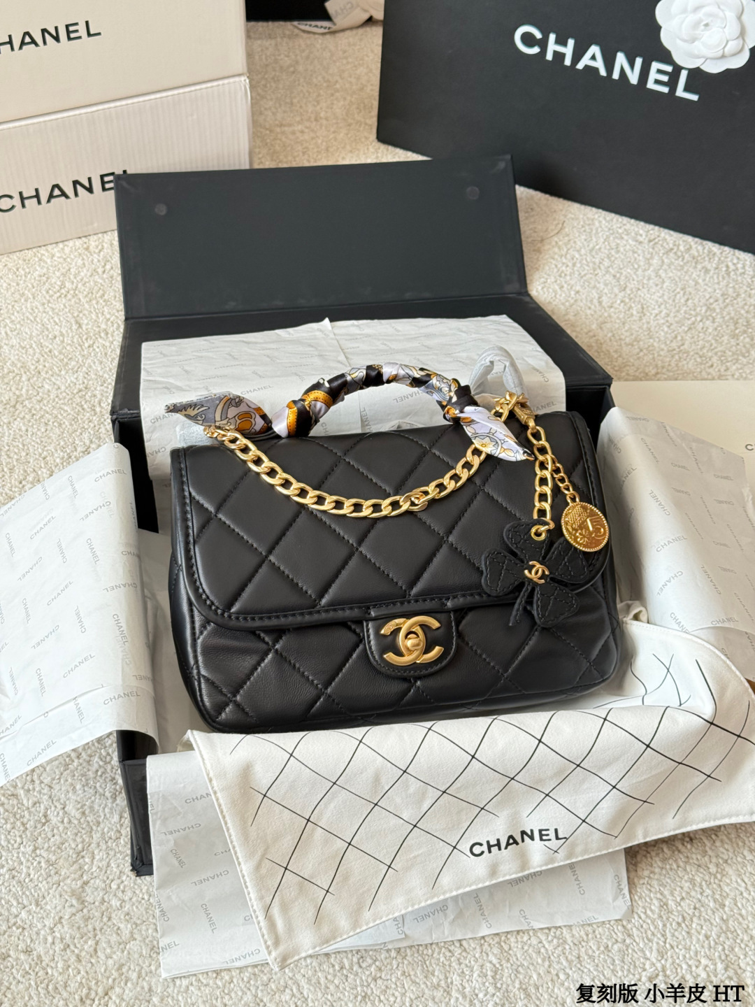 Chanel 25A Black and Gold Backpack - cnluxepick