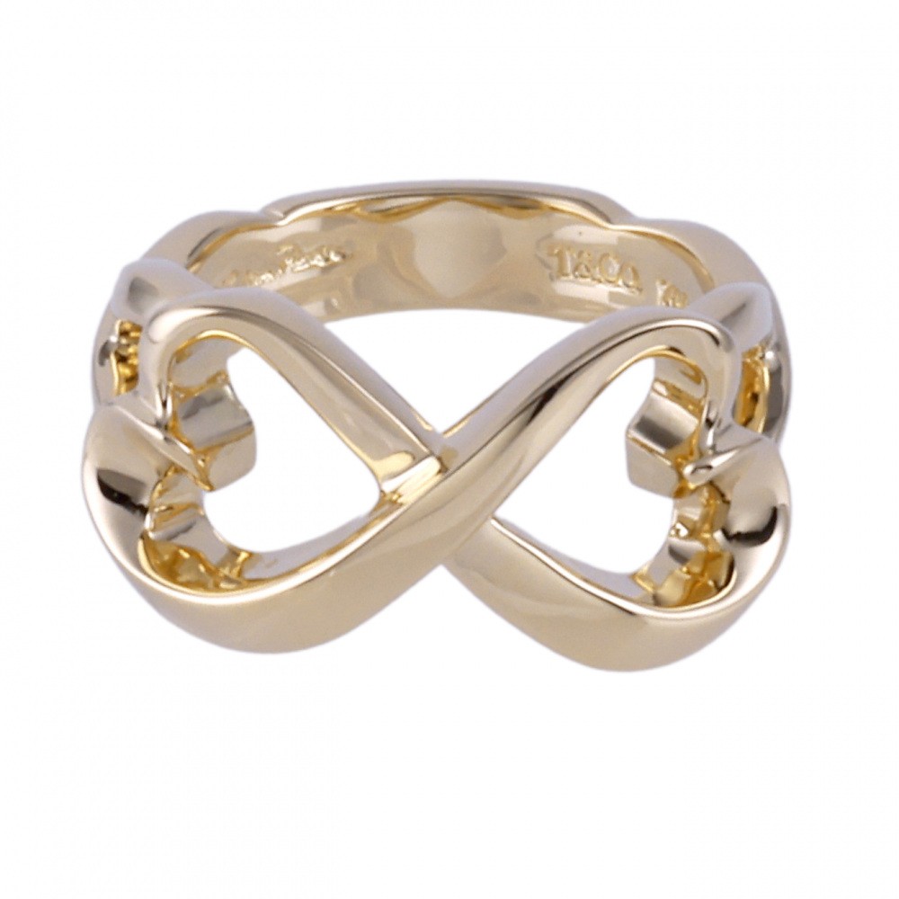 Tiffany & Co. Paloma Picasso Double Rubbing Heart Ring 18K Yellow Gold