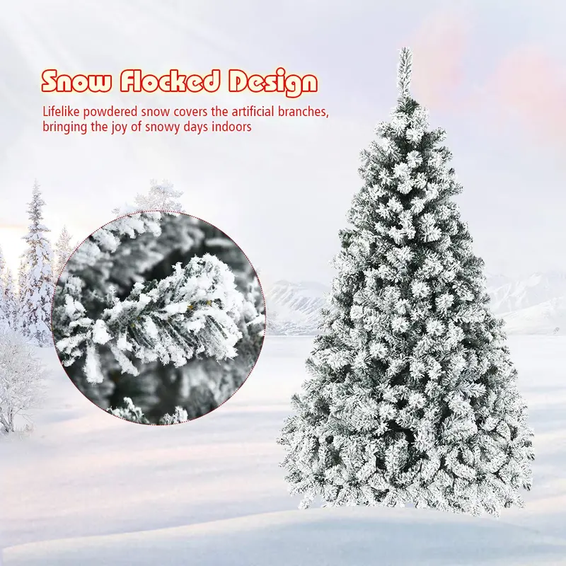 Tall Pre-Lit Artificial Christmas Tree – Available in 6ft, 7.5ft, and 9ft Hinged Designs