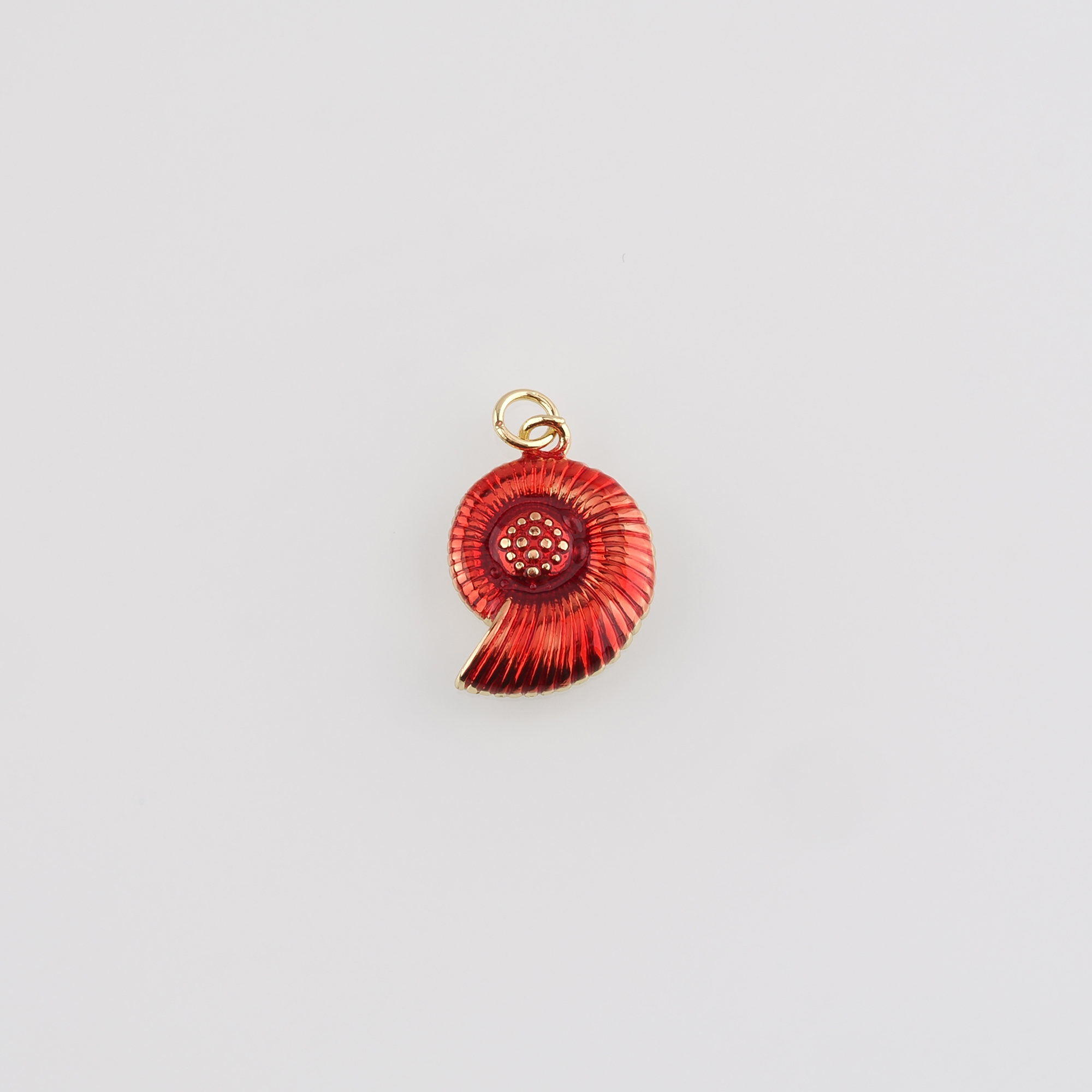 18K Gold Filled Conch Shell Pendant,Enamel Ocean Shell Charm Earrings Necklace for DIY Jewelry Making Supply