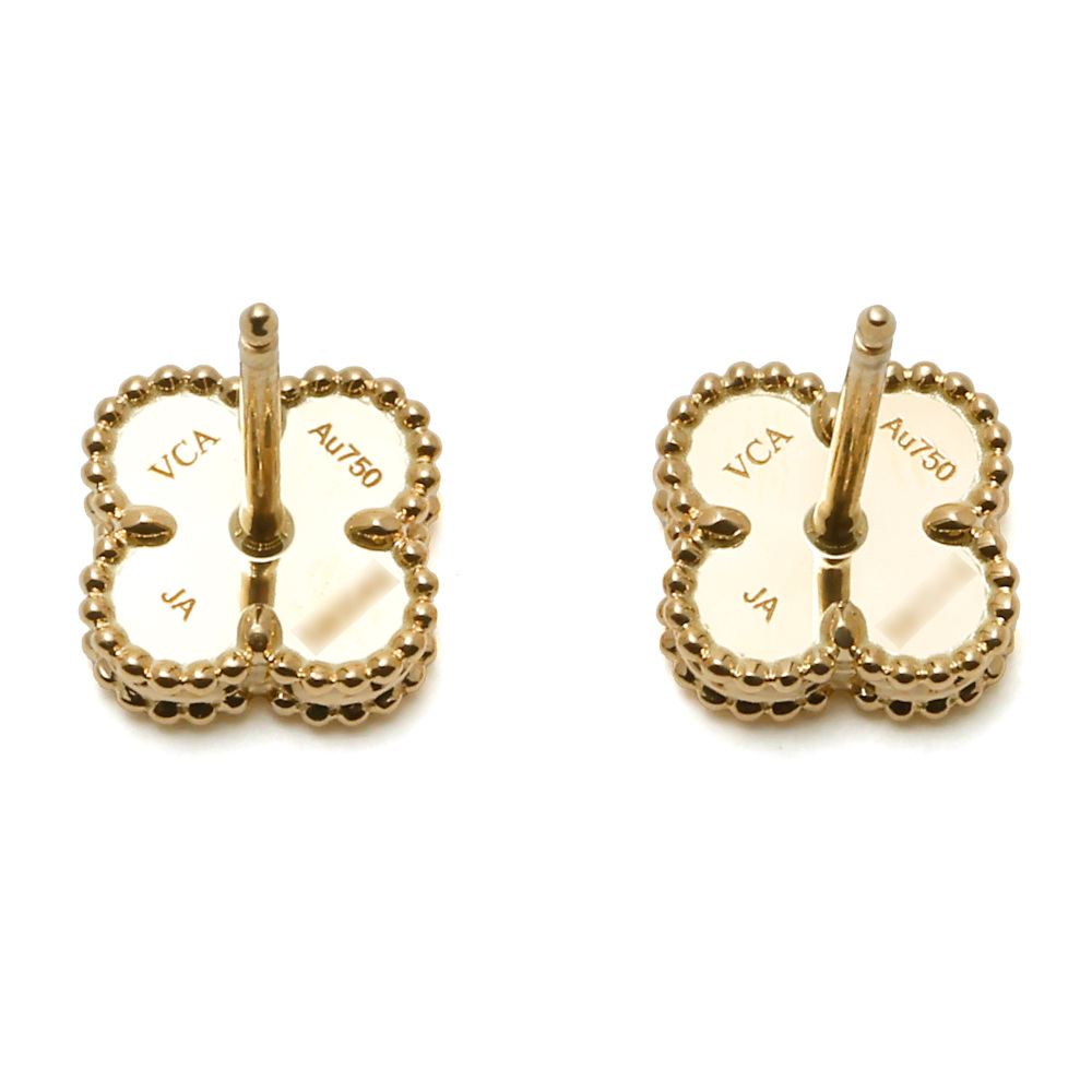 Van Cleef & Arpels Sweet Alhambra Earrings 18K Yellow Gold Mother of Pearl VCARA44800