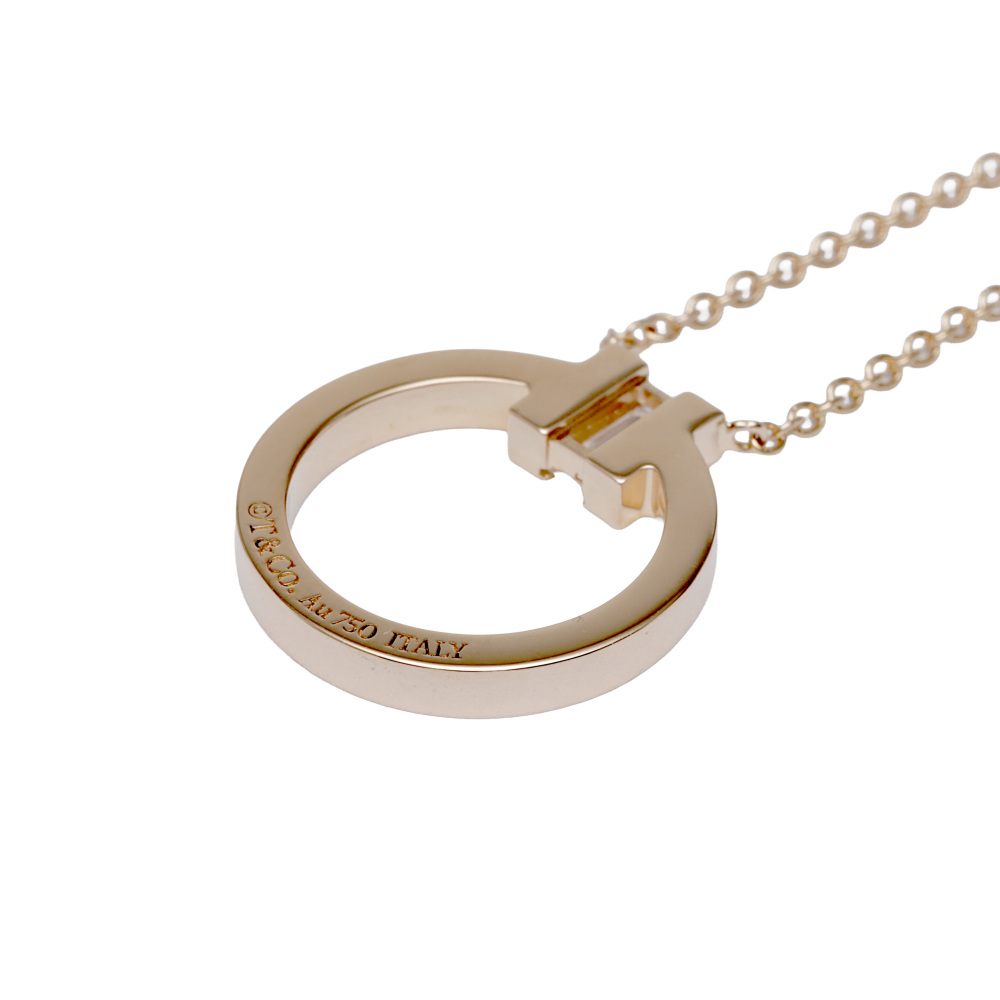 Tiffany & Co. Tiffany T T-circle Necklace 18K Rose Gold Diamond 63843091
