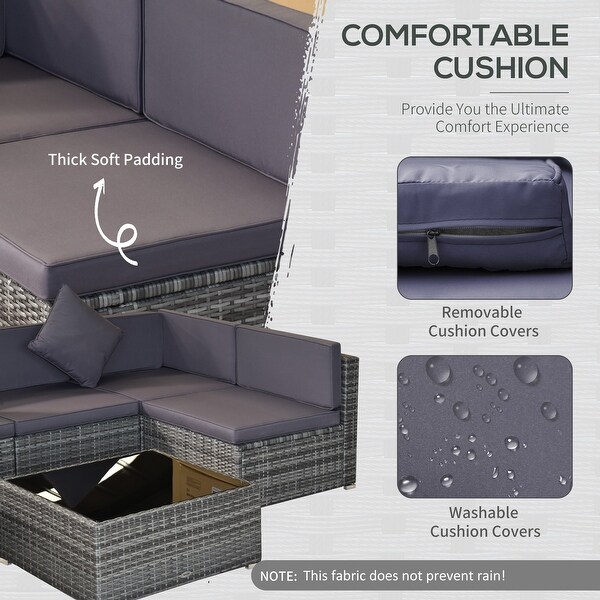 Siara 7piece Rattan Wicker Sectional Patio Set by Havenside Home