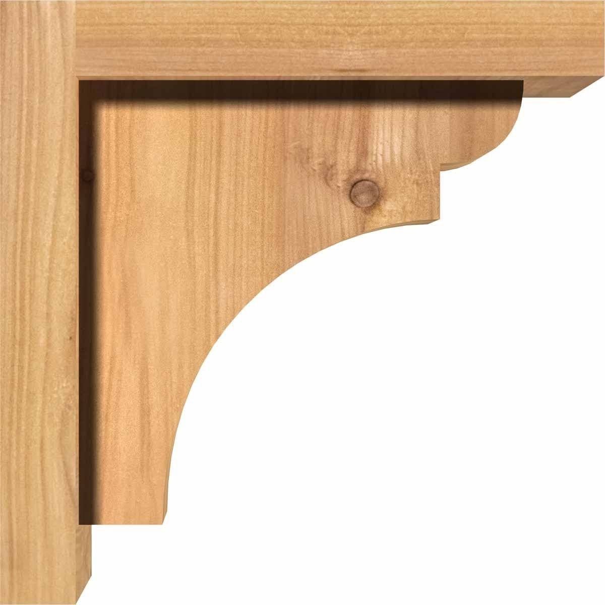 Ekena Millwork COR08X14X26YOR01SWR 7 1/2x22W x 14x22D x 26x22H Yorktown Smooth Corbel w/Backplate, Western Red Cedar