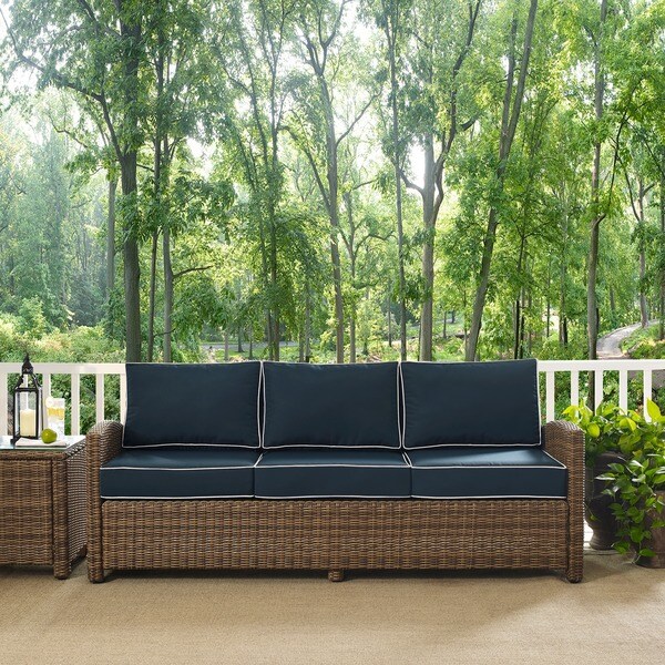 Crosley Bradenton Sofa with Navy Cushions