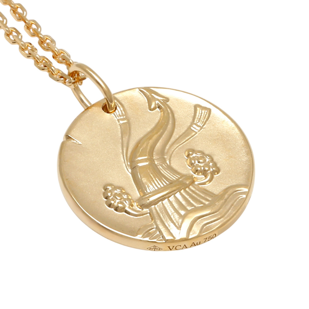 Van Cleef & Arpels Zodiac Aquarius Necklace 18K Yellow Gold