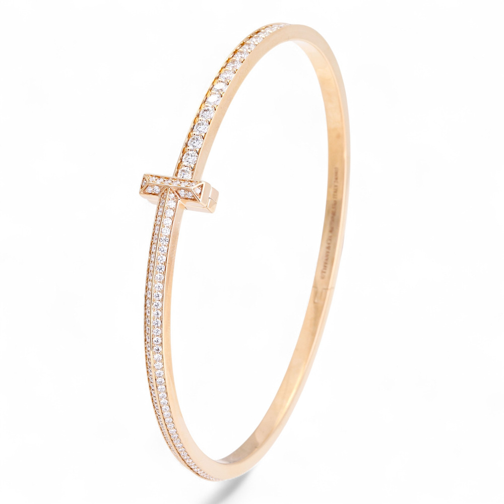 Tiffany & Co. Tiffany T Bracelet 18K Rose Gold Diamond 73124395