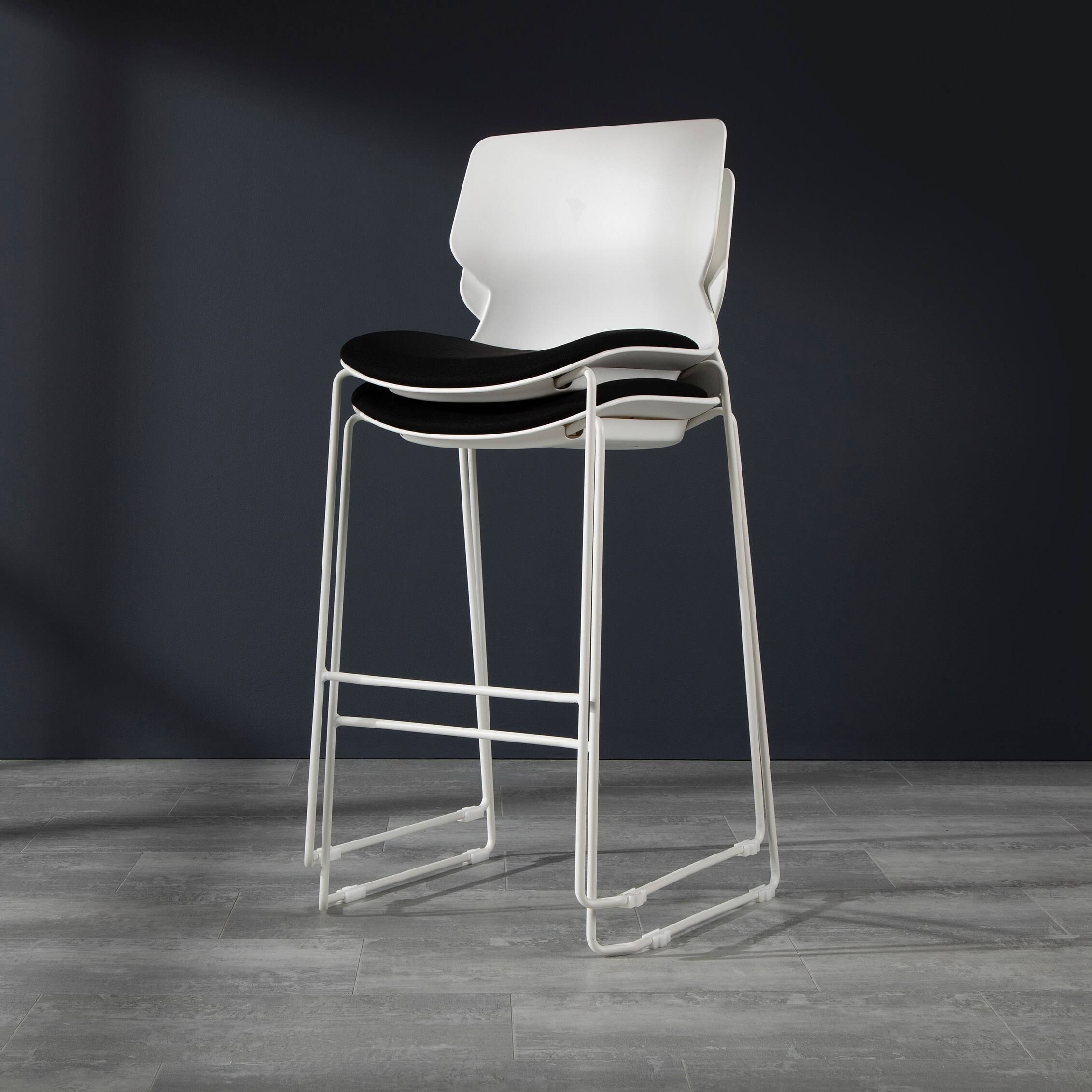 HON Basyx Contempo Guest Stool, 2 Pack, Black/Charcoal (BSX413VA19T)