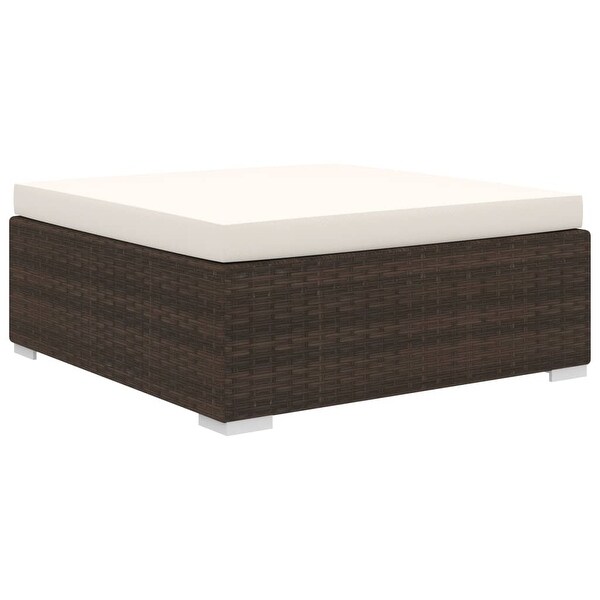 vidaXL 11 Piece Patio Lounge Set with Cushions Poly Rattan Brown