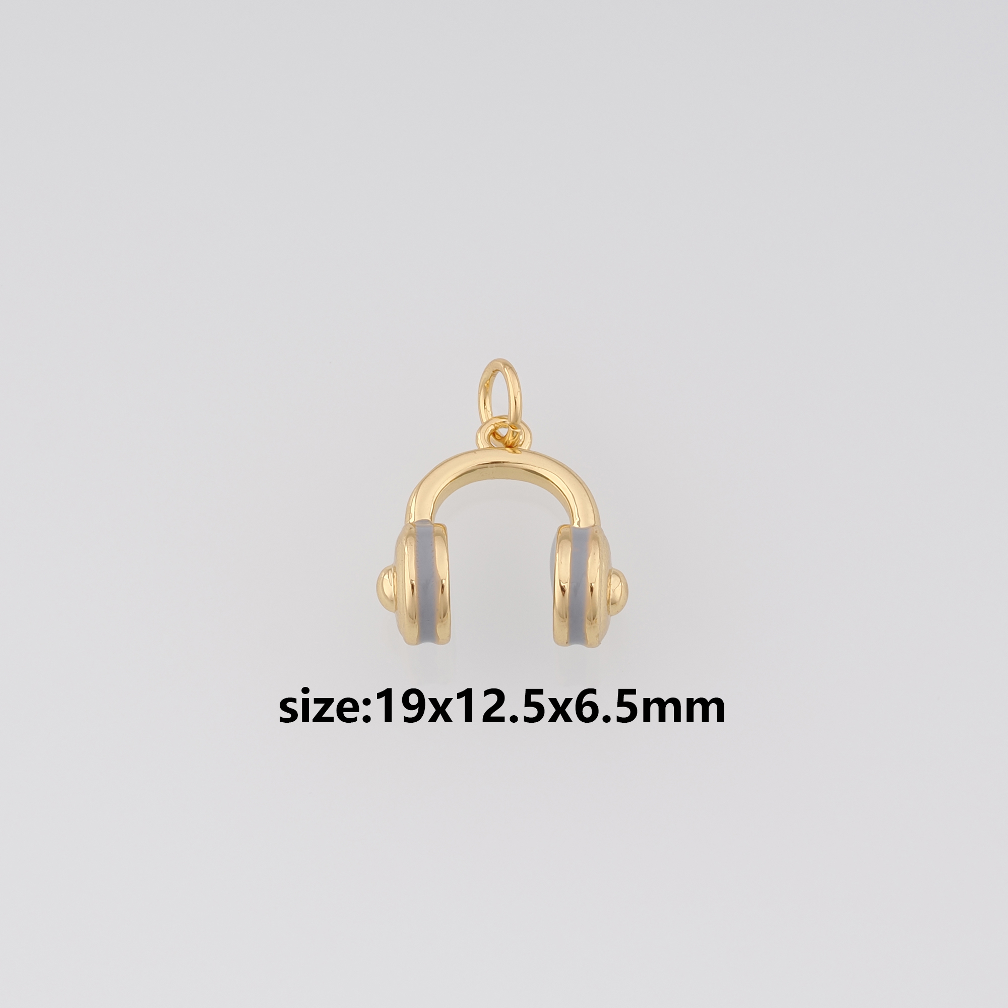 18K Gold Filled Headphone Pendant,Enamel Headphone Charm Earrings Necklace for DIY Jewelry Making Supply