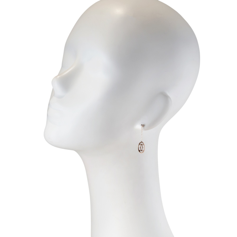 Cartier Double C Logo Earrings 18K Rose Gold B8043600