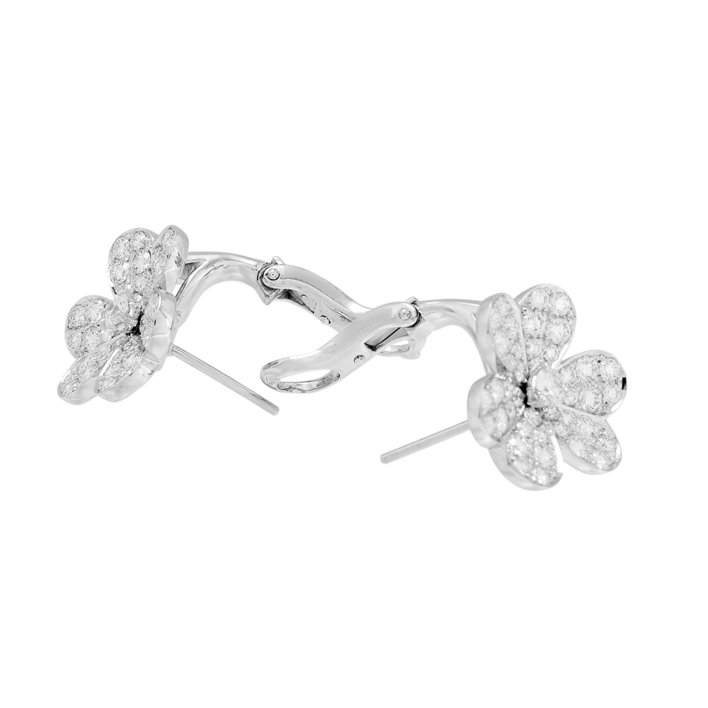 Van Cleef & Arpels Frivole Earrings 18K White Gold VCARB65800