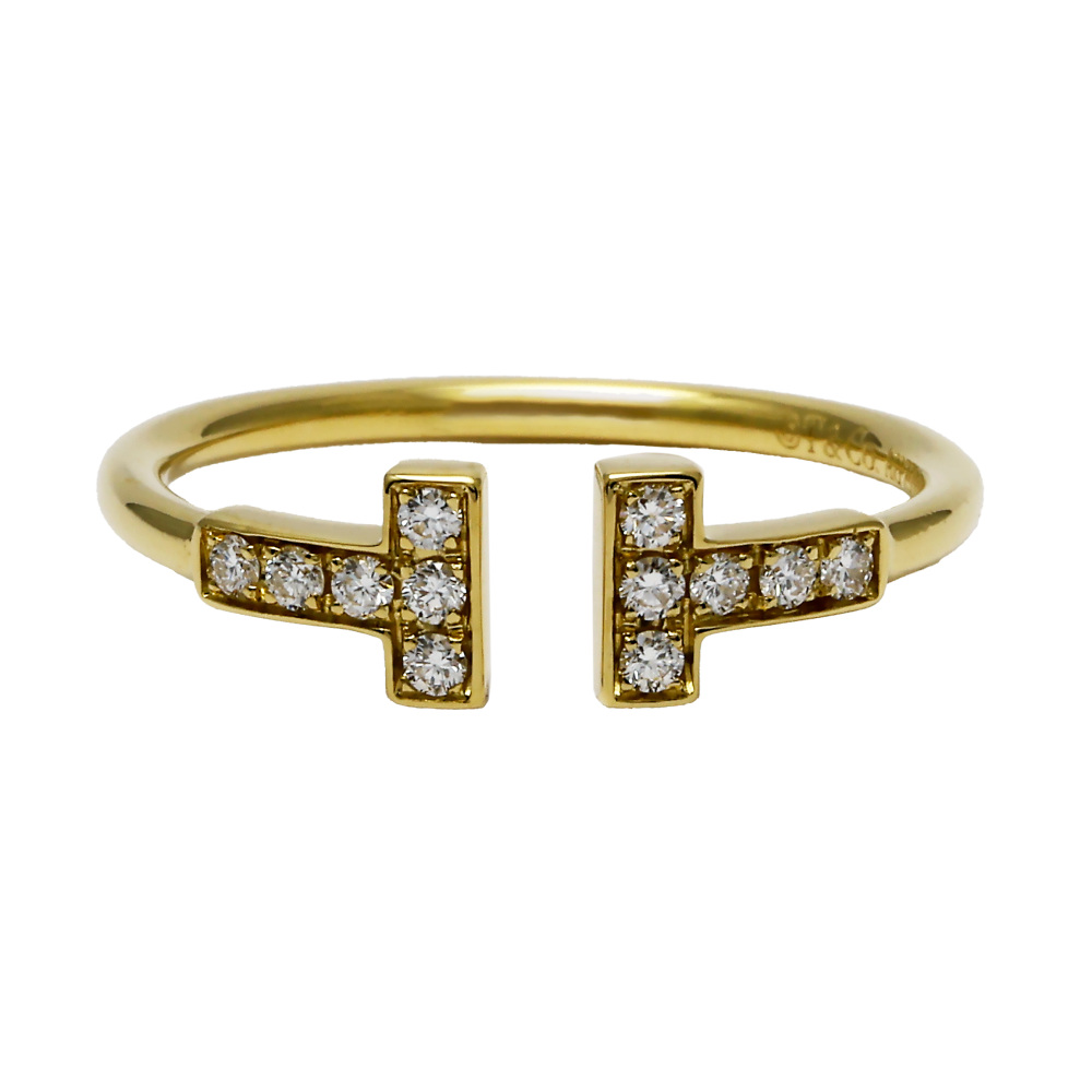 Tiffany & Co. Tiffany T Diamond Wire Ring 18K Yellow Gold