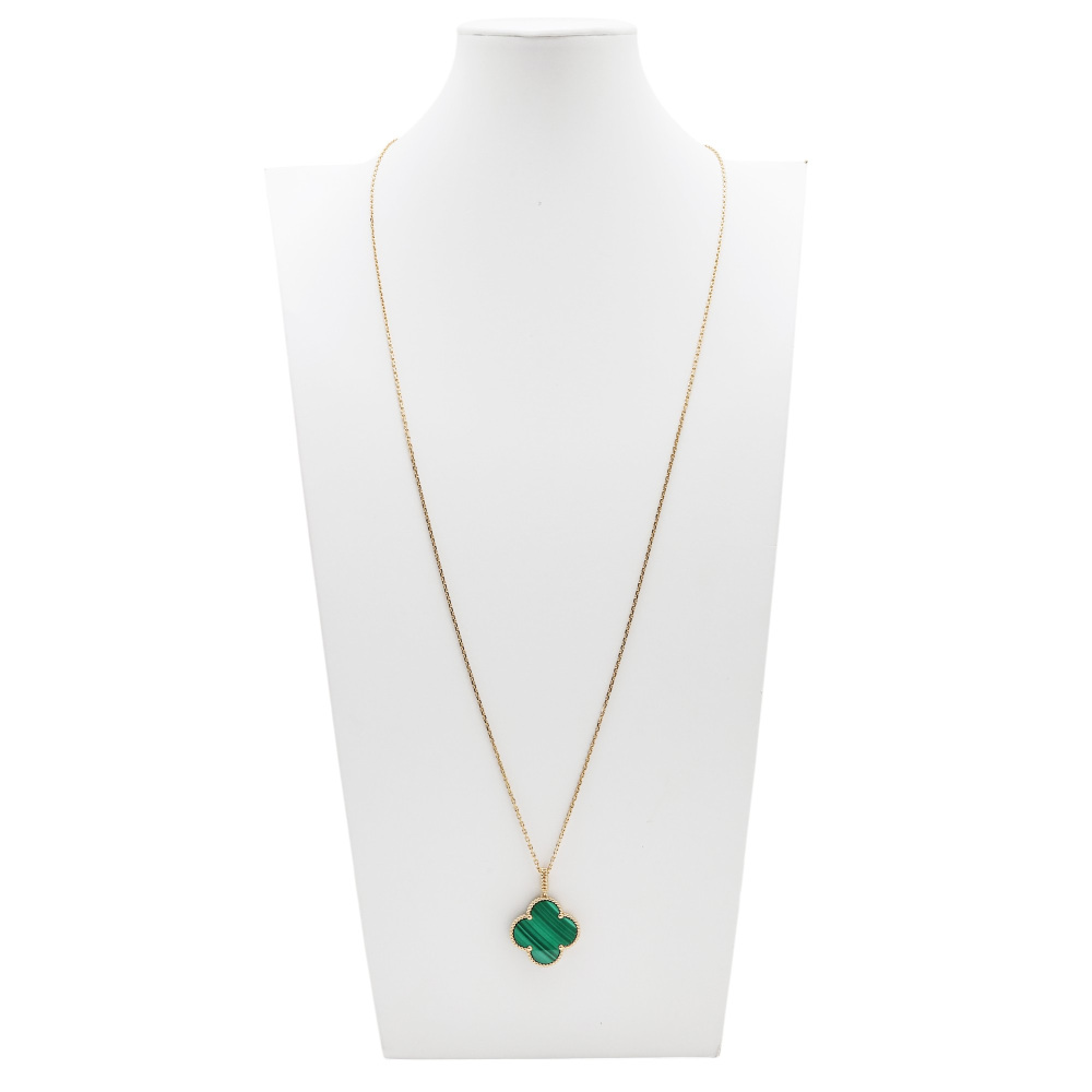 Van Cleef & Arpels Magic Alhambra Necklace 1 Motif 18K Yellow Gold Malachite VCARO3MG00