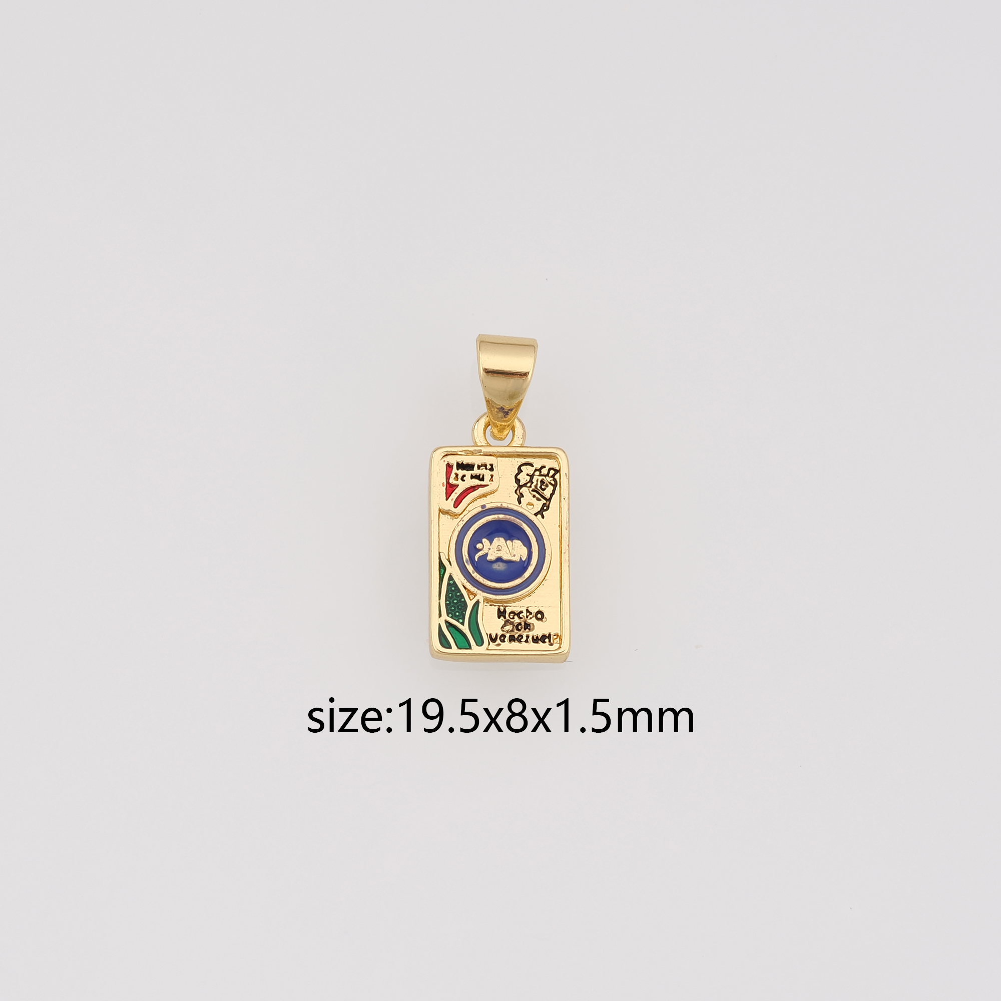 18K Gold Filled Food Package Pendant,Enamel Cornmeal Bag Charm Earrings Necklace for DIY Jewelry Making Supply