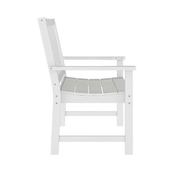 All Weather Heavy Duty Commercial Recycled HDPE Bench with Curved Seat