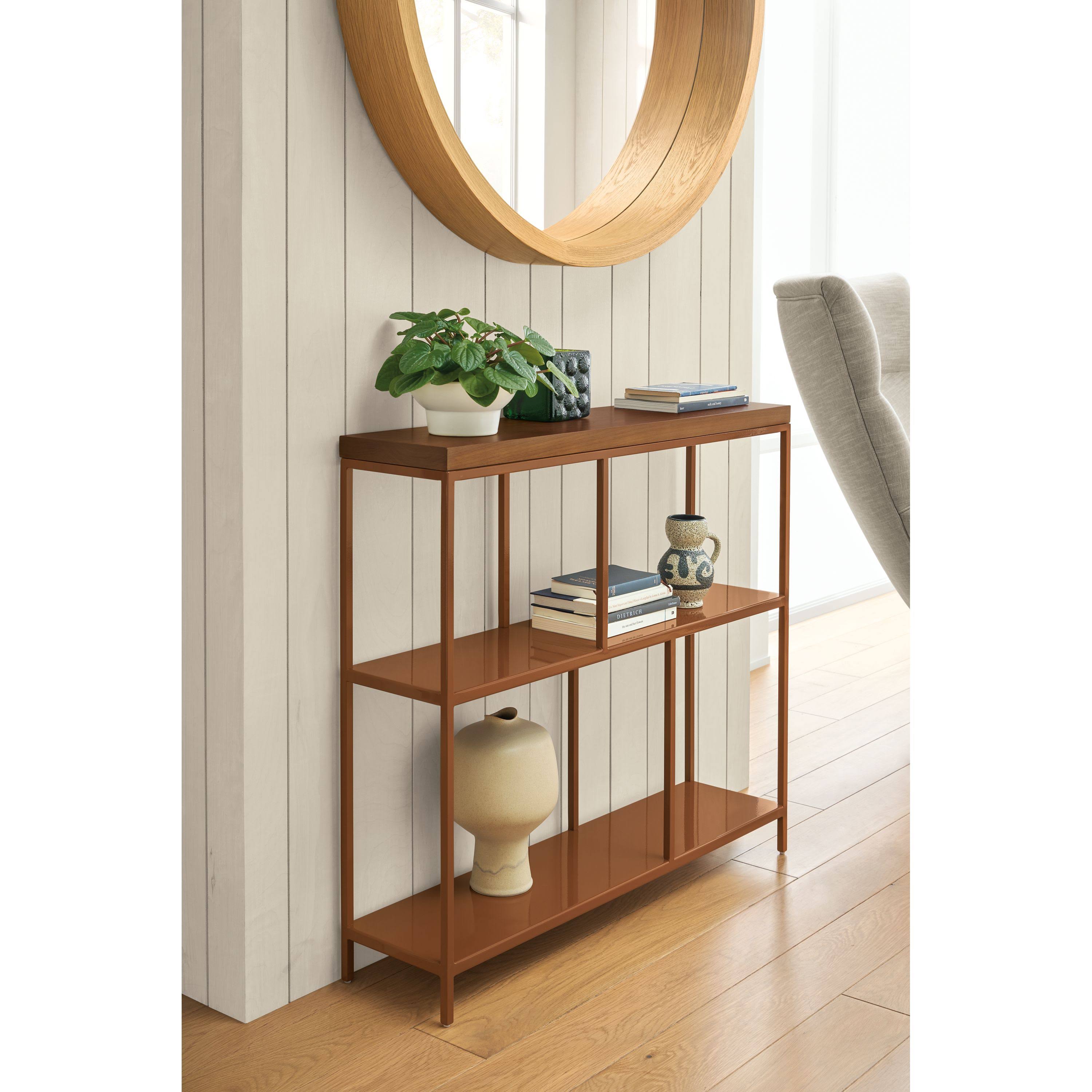 Room u0026 Board | Modern Bowen Console Table 8D 32W 29h in Colors | Clear Tempered Glass Top w/ White Base