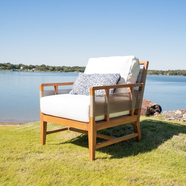 Posh Pollen Nizuc Teak Outdoor Chair with Cushions