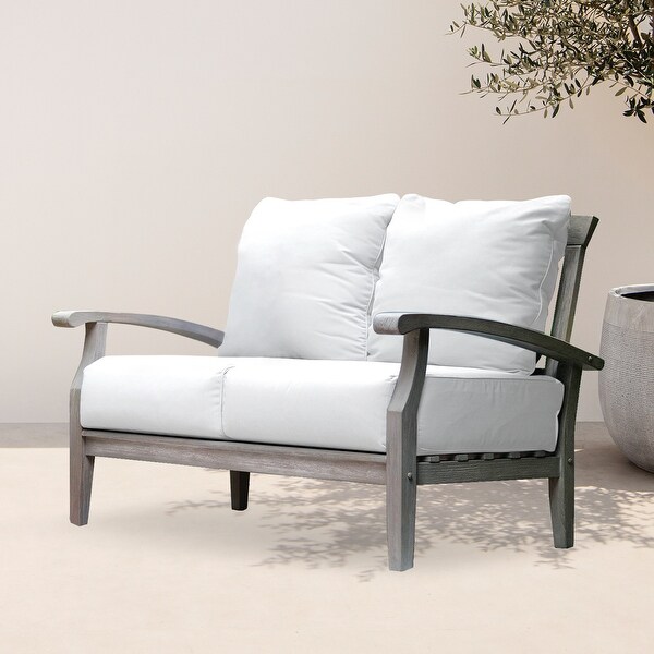 Cambridge Casual Venice Teak Patio Loveseat with Cushion