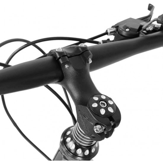 26in Folding Mountain Bike 21 Speed Full Suspension MTB Bikes High Carbon Steel Frame Disc Brakes Lightweight Black