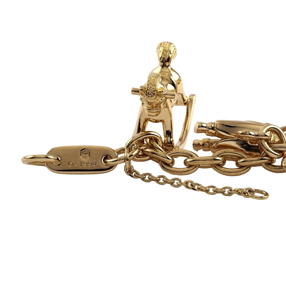 Cartier Charm 7 Motifs K18 Yellow Gold Bracelet