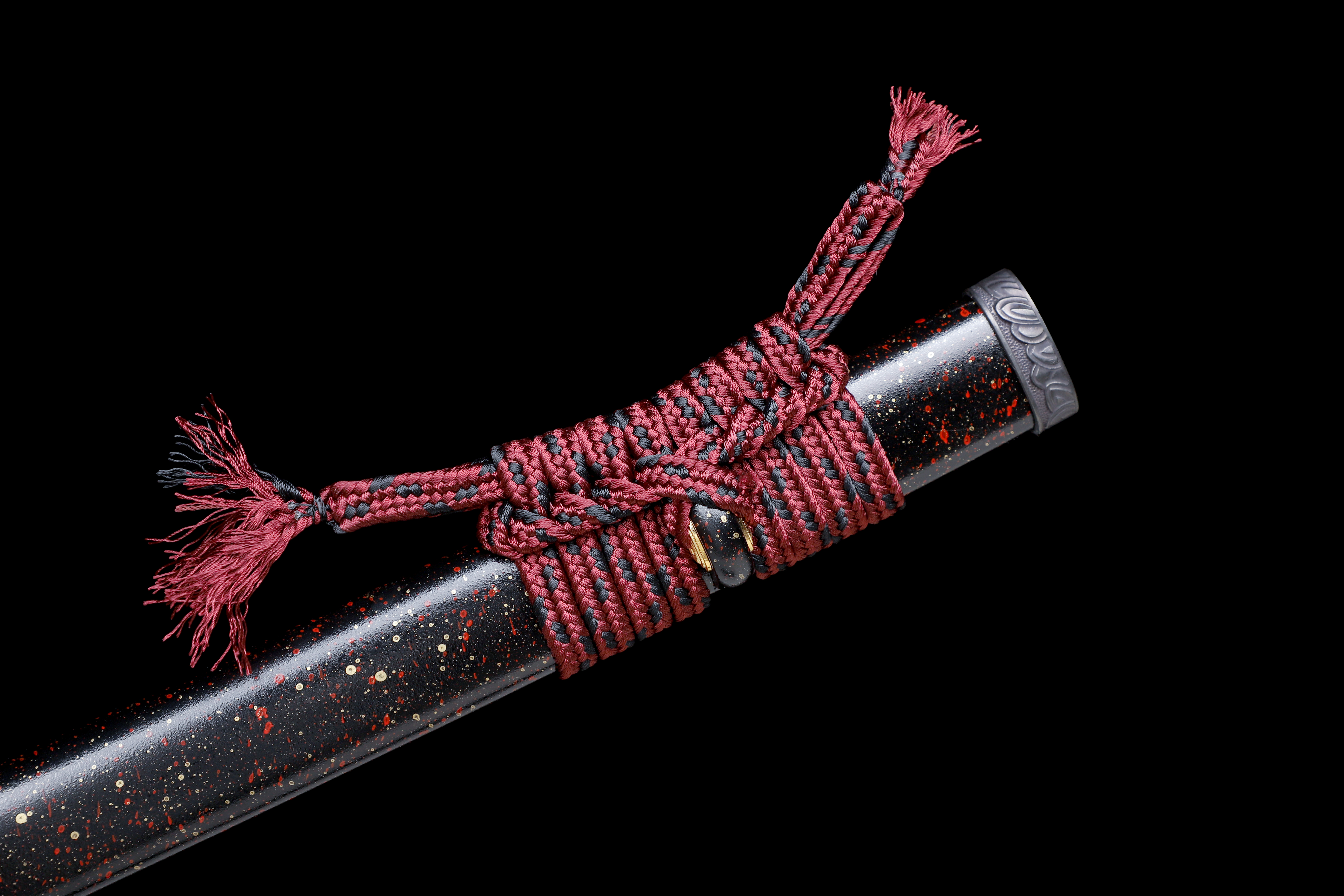 Handmade Katana 9260 Spring Steel Purple Blade Flower Tsuba Full Tang