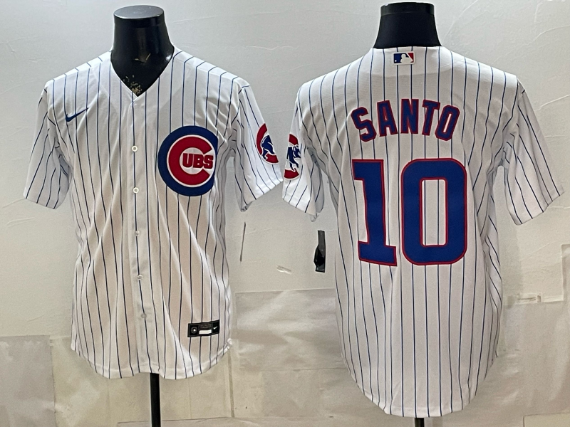 Men's Chicago Cubs Ron Santo #10 White Home Replica Jersey