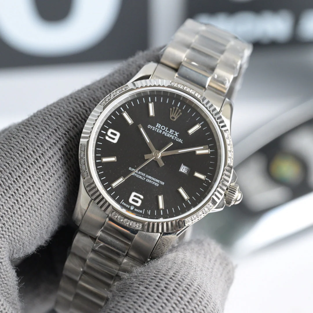Rolex 25 Oyster 34mm Silver Stainless Steel